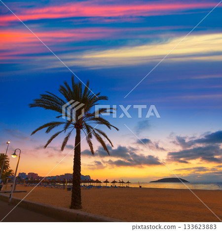 Mallorca sunrise in Magaluf Palmanova beach Mallorca sunrise in Magaluf Palmanova beach 133623883