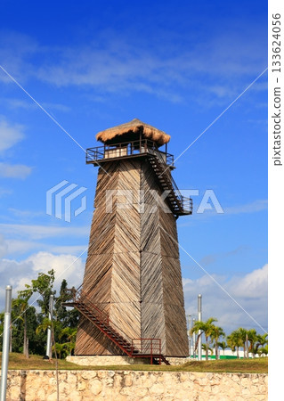 Cancun old airport control tower old wooden Cancun old airport control tower old wooden 133624056