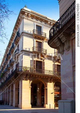 Barcelona Borne barrio arcade in street Barcelona Borne barrio arcade in street 133624080