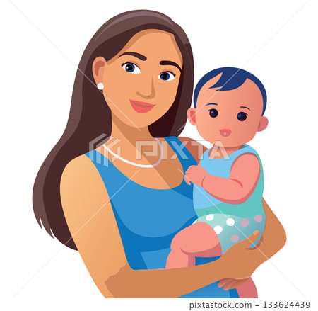 Young mother holding her baby boy with love and care 133624439