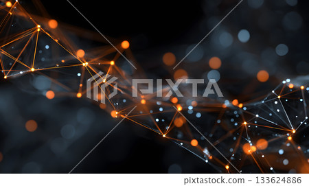 AI-inspired network background showing connections and nodes. 133624886