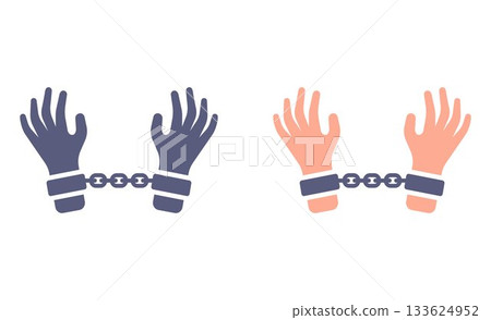 Handcuffed hand icon. Prison sentence. Handcuffed hand icon. Prison sentence. 133624952