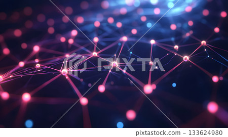 AI-inspired network background showing connections and nodes. 133624980