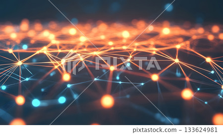 AI-inspired network background showing connections and nodes. 133624981