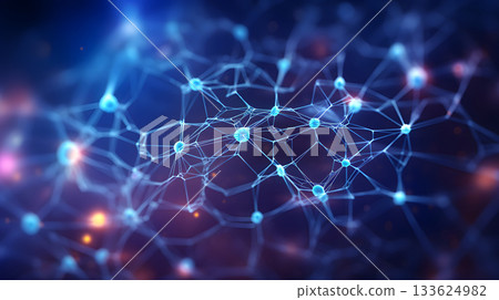 AI-inspired network background showing connections and nodes. 133624982