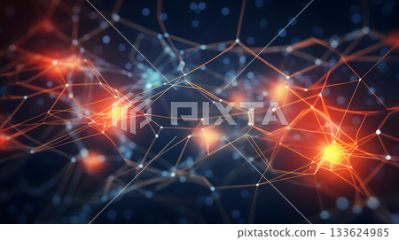 AI-inspired network background showing connections and nodes. 133624985