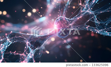 AI-inspired network background showing connections and nodes. 133625096