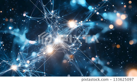 AI-inspired network background showing connections and nodes. 133625097