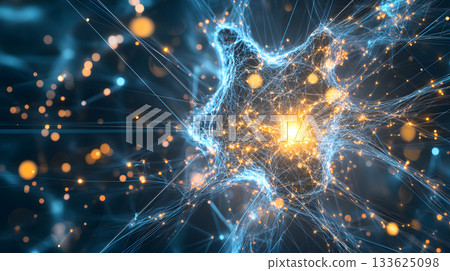 AI-inspired network background showing connections and nodes. 133625098
