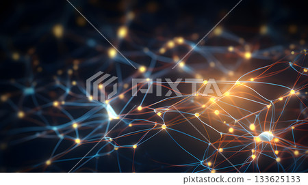 AI-inspired network background showing connections and nodes. 133625133