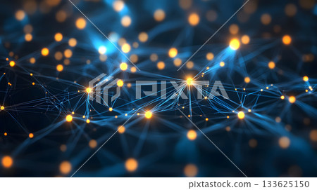 AI-inspired network background showing connections and nodes. 133625150
