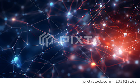 AI-inspired network background showing connections and nodes. 133625163