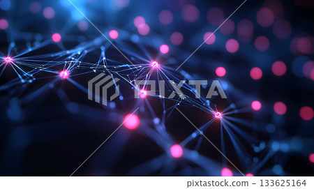 AI-inspired network background showing connections and nodes. 133625164