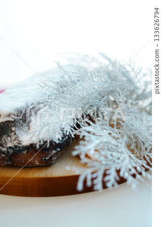 Stollen, a traditional German Christmas cake 133626794