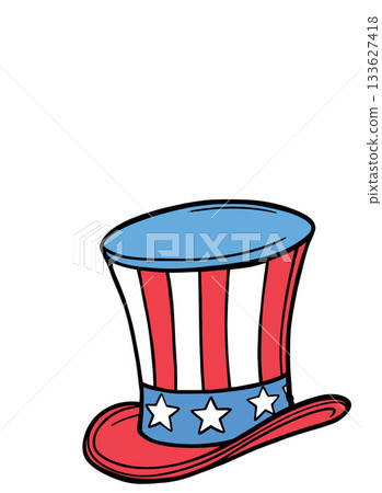 Uncle sam top hat celebrating united states independence day festivities 133627418