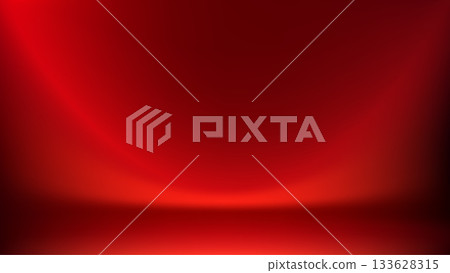 Gradient red bg limbo backdrop. Minimal studio wallpaper. Smooth silk 133628315