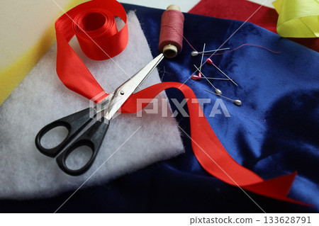 Essential Sewing Tools and Materials for Various Craft Projects and Activities Essential Sewing Tools and Materials for Various Craft Projects and Activities 133628791