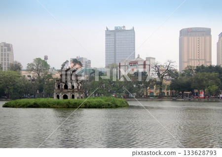 Hoan Kiem Lake in Hanoi, Vietnam 133628793