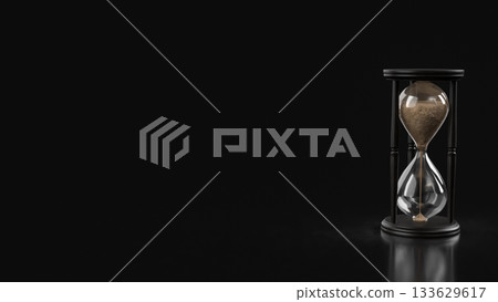 Elegant Hourglass Time Passing Minimal Concept 3d rendering. Elegant Hourglass Time Passing Minimal Concept 3d rendering. 133629617