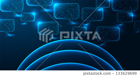 Digital connectivity and wireless communication network with chat bubbles vector concept 133629699