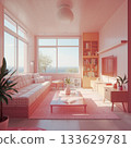 Sunny modern living room 133629781