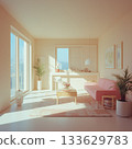 Sunny modern living room 133629783