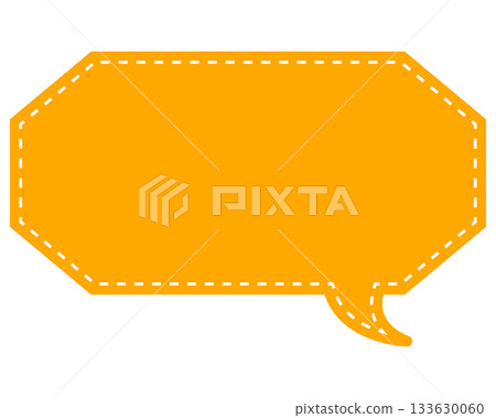 Simple color speech bubble, elongated cloud shape 133630060