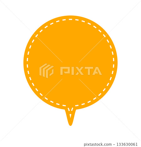 Simple color speech bubble, round and downward facing Simple color speech bubble, round and downward facing 133630061