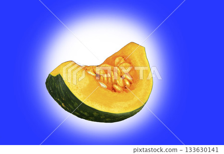 1/4 cut pumpkin 1/4 cut pumpkin 133630141