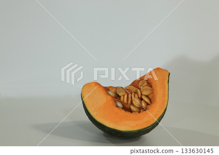 1/4 cut pumpkin 1/4 cut pumpkin 133630145