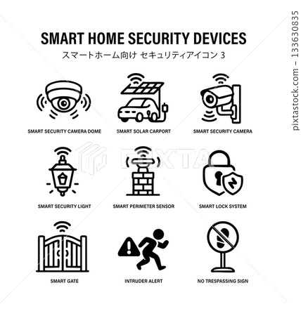 Crime prevention and security related icon set 133630835