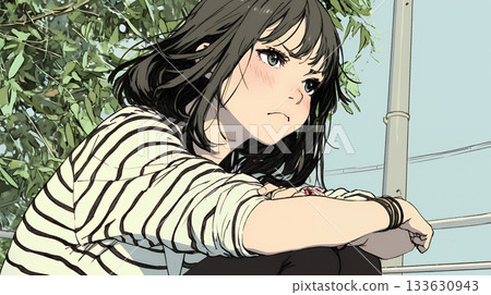 一位年輕女子別過臉去,臉上帶著「嗯!」的表情。 一位年輕女子別過臉去,臉上帶著「嗯!」的表情。 133630943