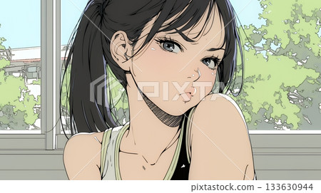 一位年輕女子別過臉去,臉上帶著「嗯!」的表情。 一位年輕女子別過臉去,臉上帶著「嗯!」的表情。 133630944