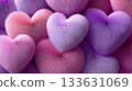 粉彩蓬鬆愛心系列－柔軟毛絨抽象紋理 133631069