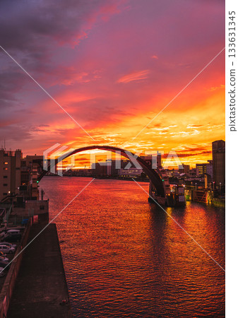 Ajigawa River floodgate burned down 133631345