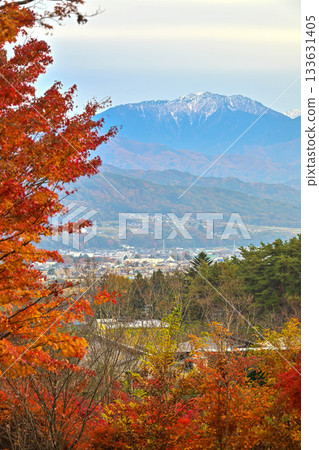Yatsugatake and autumn leaves 133631405