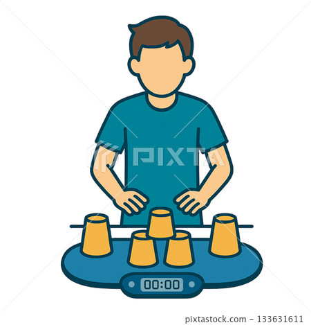 男子進行運動疊羅漢的插圖 133631611