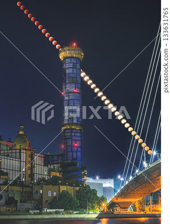 Maishima Sludge Center Total Lunar Eclipse 133631765