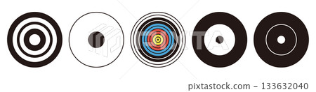 Kyudo and archery target set | Competition target illustration material Kyudo and archery target set | Competition target illustration material 133632040