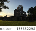 Atomic Bomb Dome and Sunset 133632298