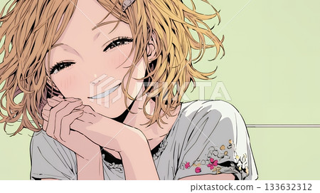 一位年輕女子麵帶微笑,雙手合十,尋求協助。 一位年輕女子麵帶微笑,雙手合十,尋求協助。 133632312