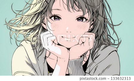 A young woman smiling, clasping her hands and asking for help A young woman smiling, clasping her hands and asking for help 133632313