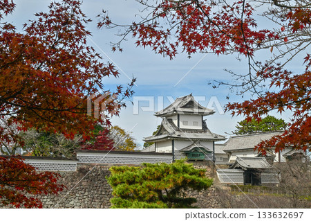 Kanazawa Castle Park with beautiful autumn leaves 133632697