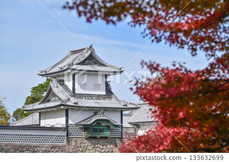 Kanazawa Castle Park with beautiful autumn leaves 133632699