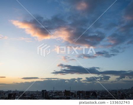 Dawn in the City: Sunrise from Plum Grove Park in Okamoto, Higashinada Ward, Kobe City 133632743