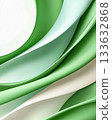 Serene green and white wave patterns create calming visual flow, evoking tranquility and harmony in design 133632868