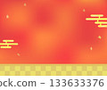 Simple Japanese style gold and red background 133633376