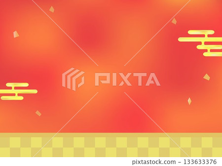 Simple Japanese style gold and red background 133633376