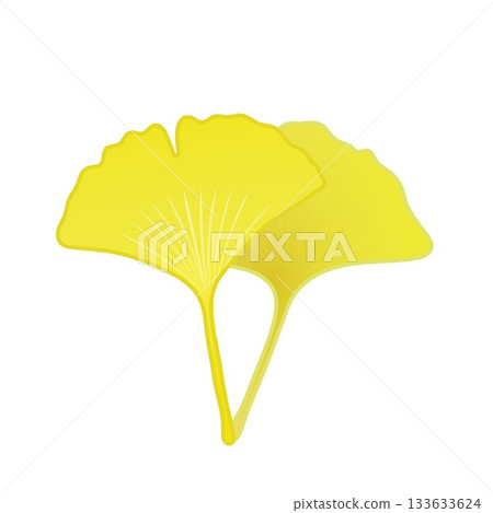 Yellow ginkgo leaf illustration Yellow ginkgo leaf illustration 133633624