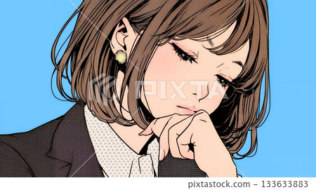 A businesswoman who is lost and unable to make a decision 133633883